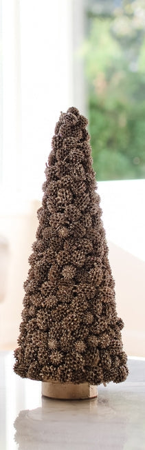 16" Agoho Cone Tree Champagne