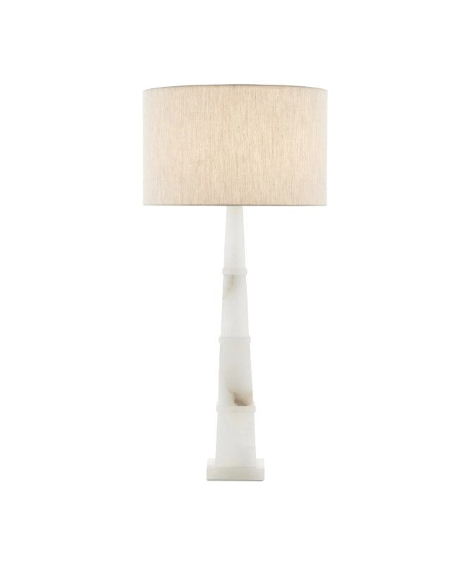 Alabaster Obelisk-Shaped Lamp