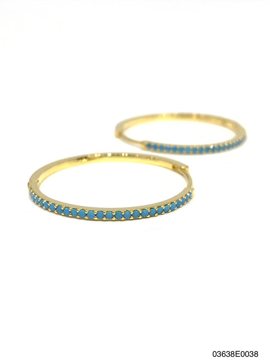 Gold & Turquoise Hoops