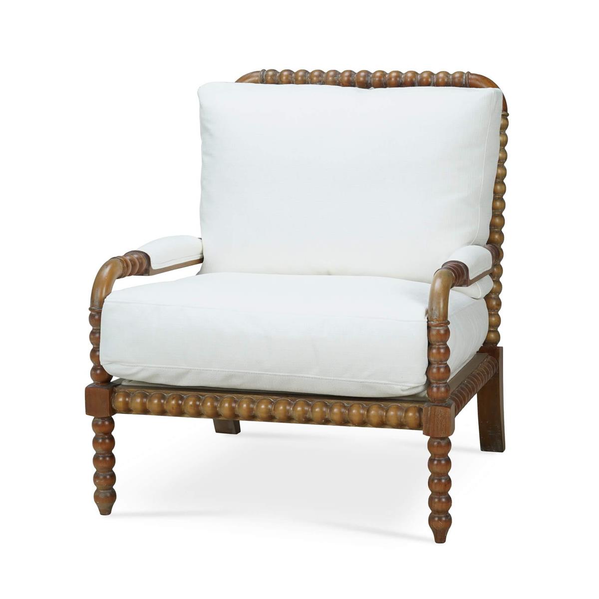 Arm Chair w/Arctic White Performance Fabric