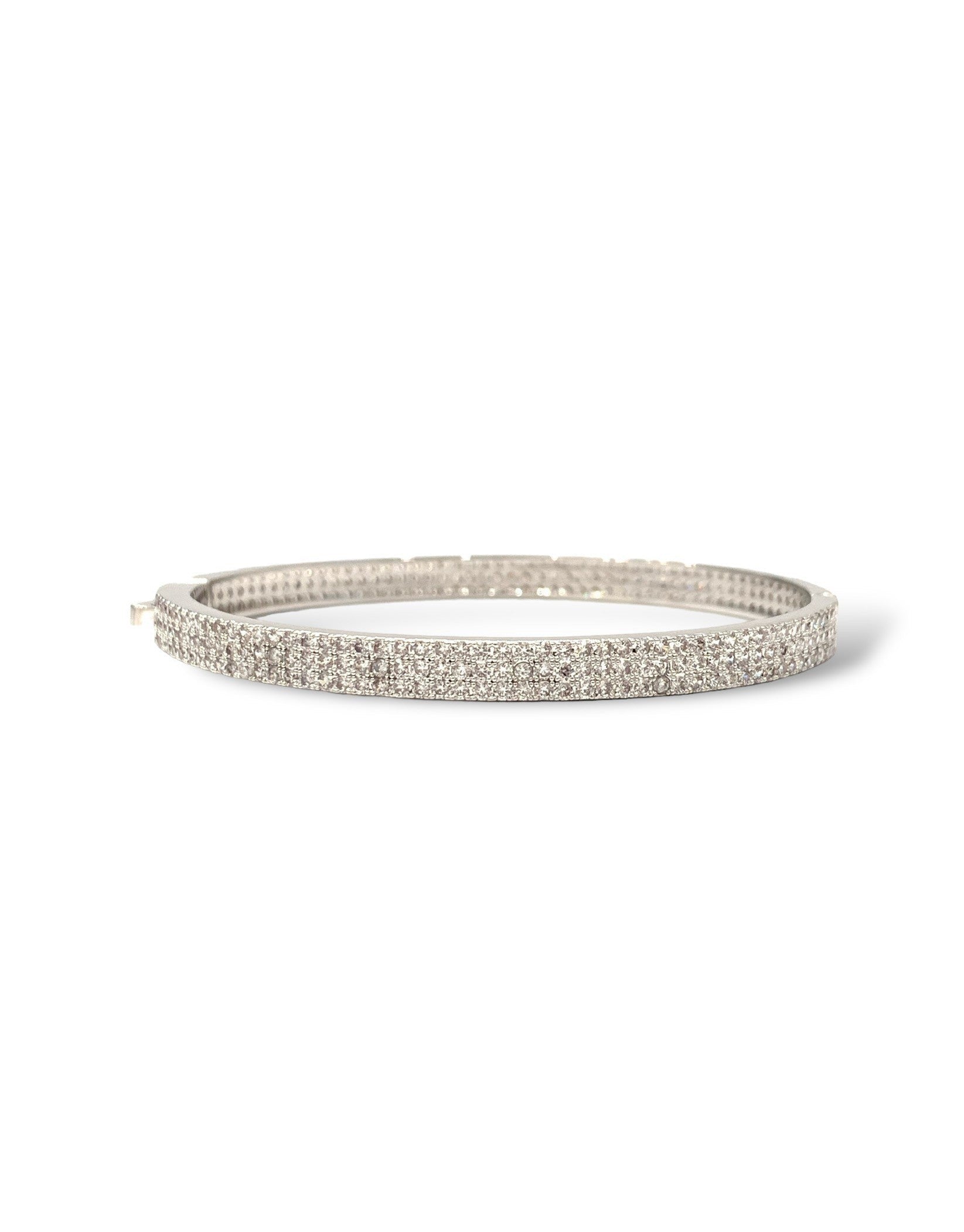 White Gold Astrid 3-Row Bangle