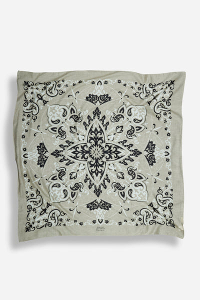 Taupe Cotton Bandana Scarf