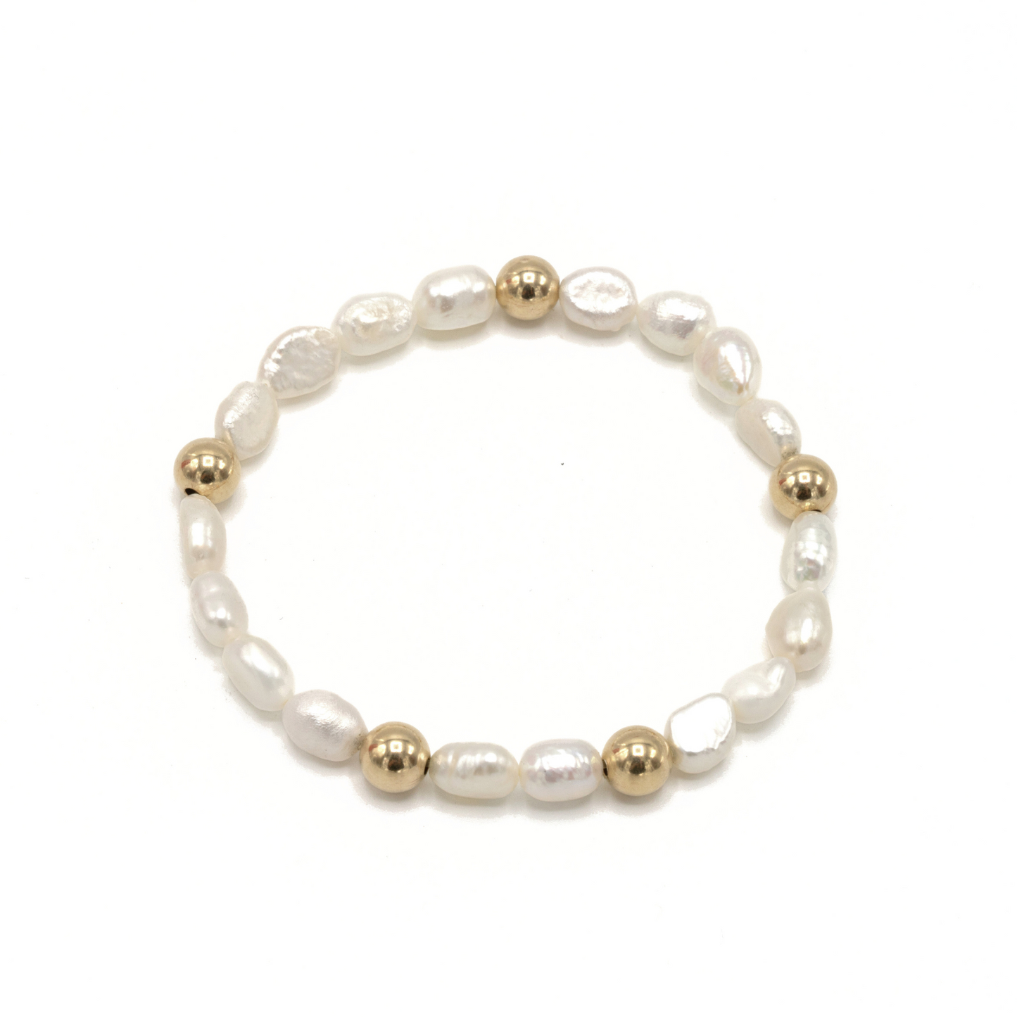 Pearl Bracelet with 6mm GF Beads