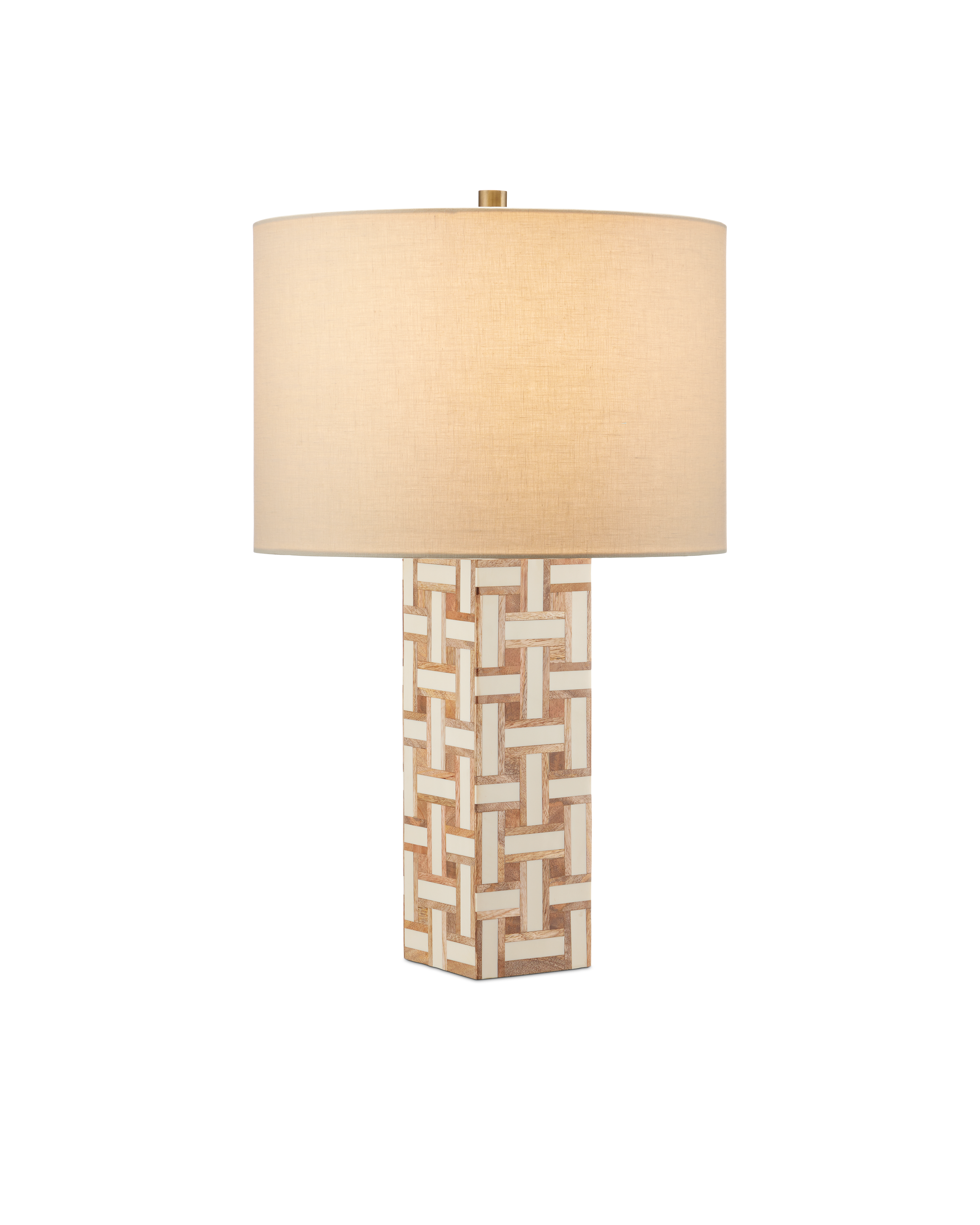 Natural & Ivory Basketweave Lamp