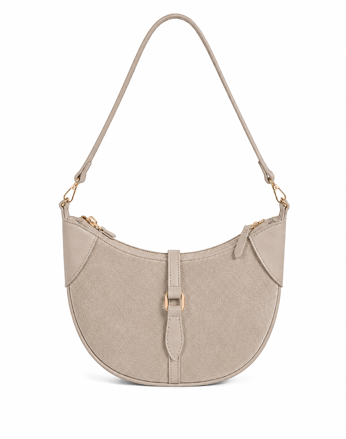 Beige Suede Chelsea Shoulder Bag