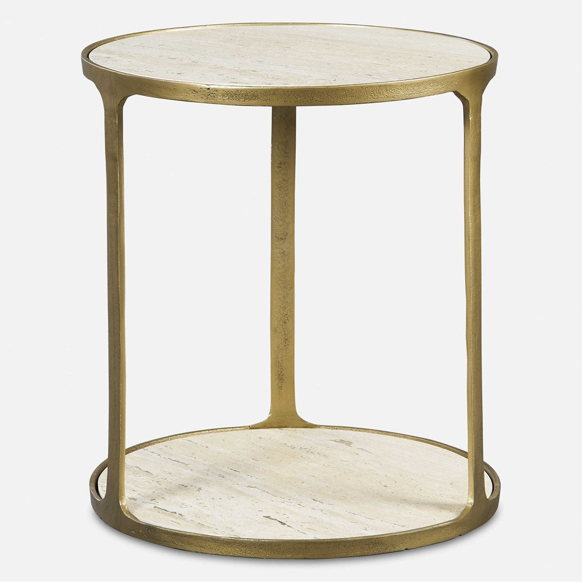 Beige Travertine Side Table