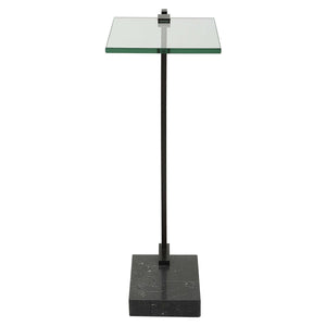 Black Marble & Glass Accent Table