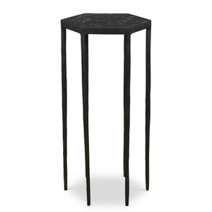 Black Marble Hexagonal Accent Table