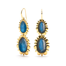 Load image into Gallery viewer, Labradorite Bliss Double Drop Earrings