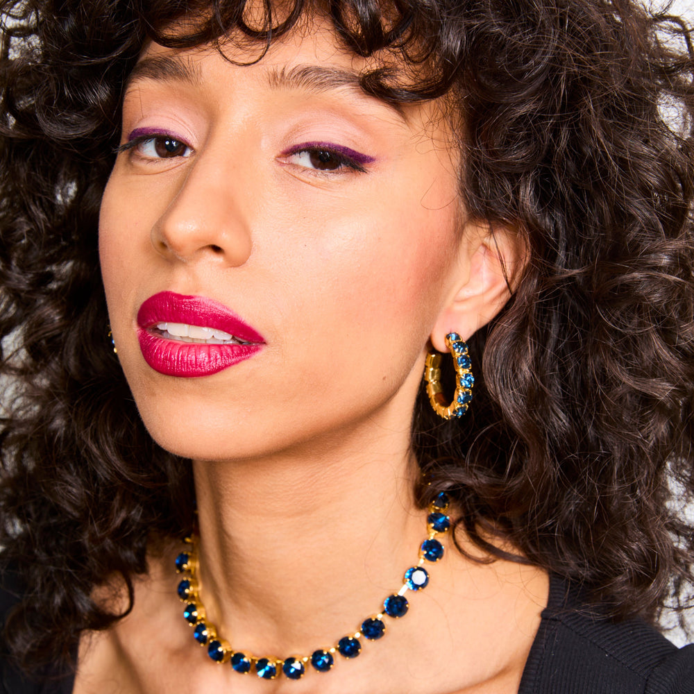 Blue Daphne Riviera Crystal Necklace