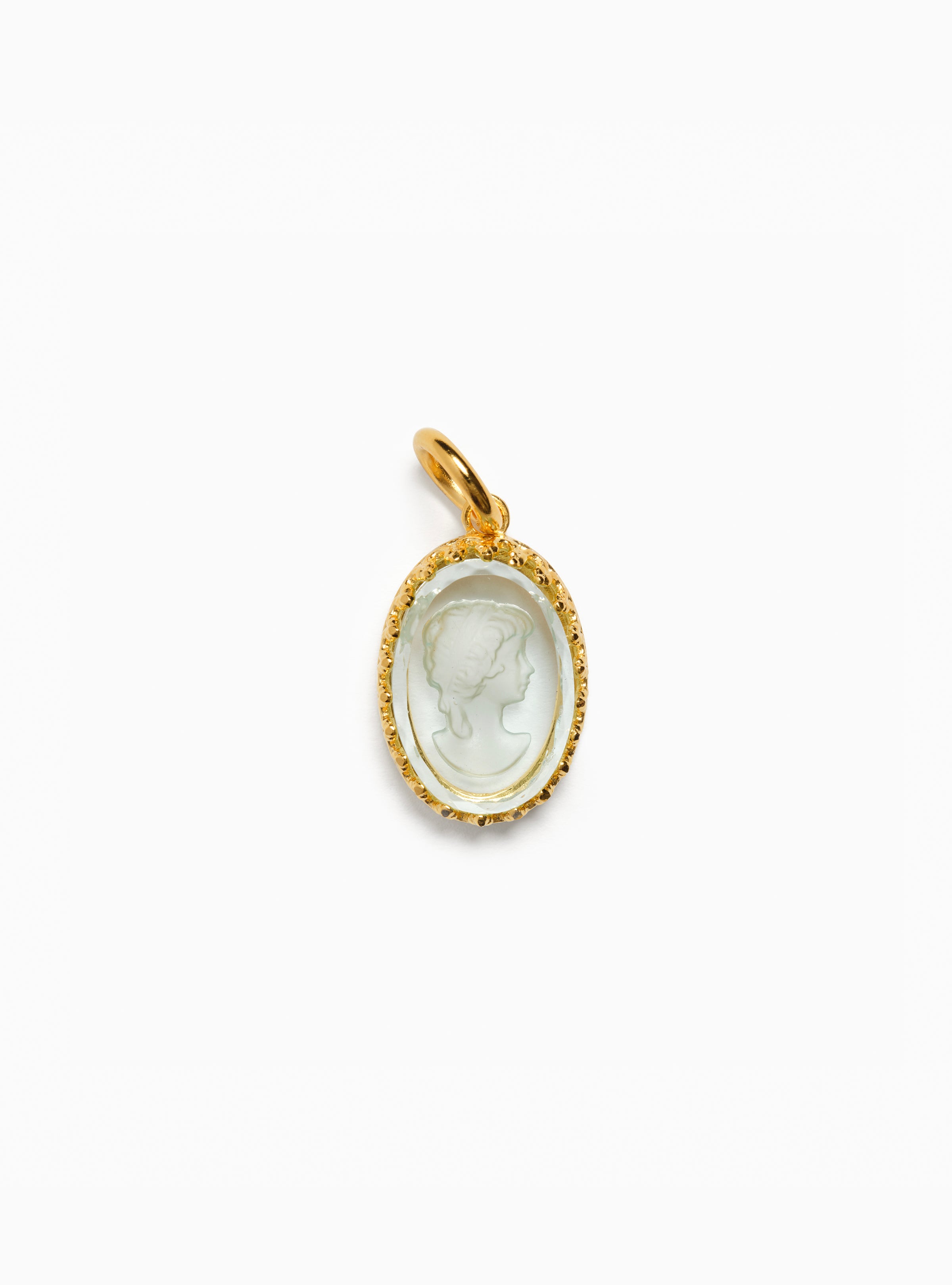 Blue 18K Oval Cameo Charm