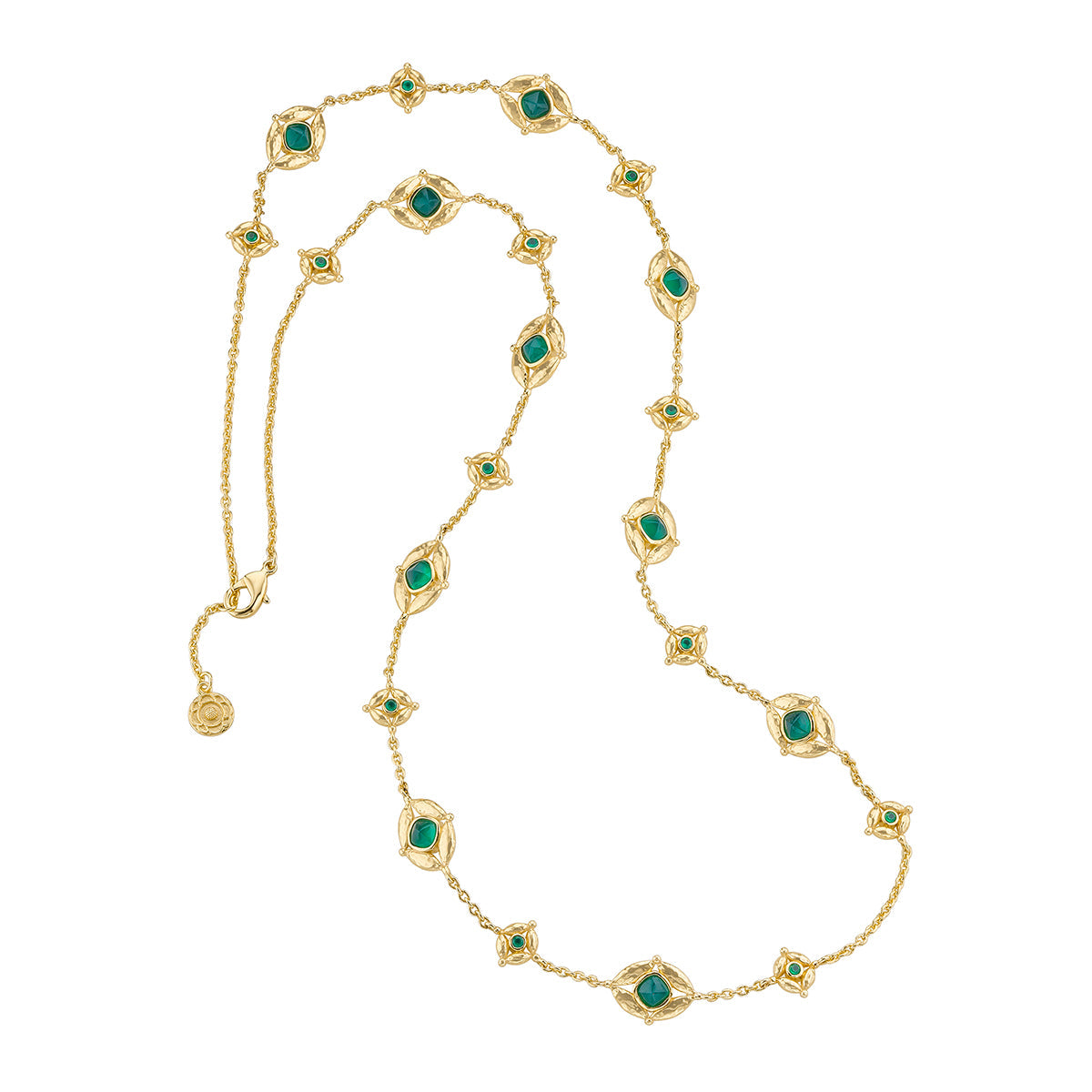 32" Blue Labradorite & Green Onyx Necklace