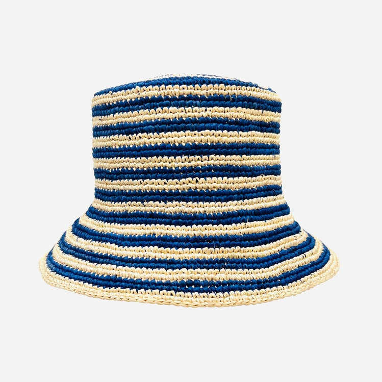 Blue & Hay Stripe Bucket Hat