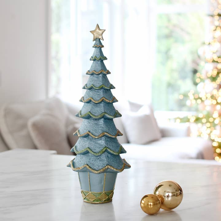 13" Blue Haze Textured Layered Tree