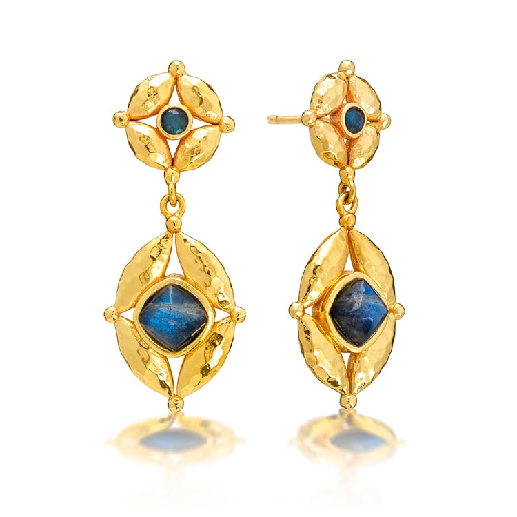 Blue Labradorite Mystic Eye Drop Earrings