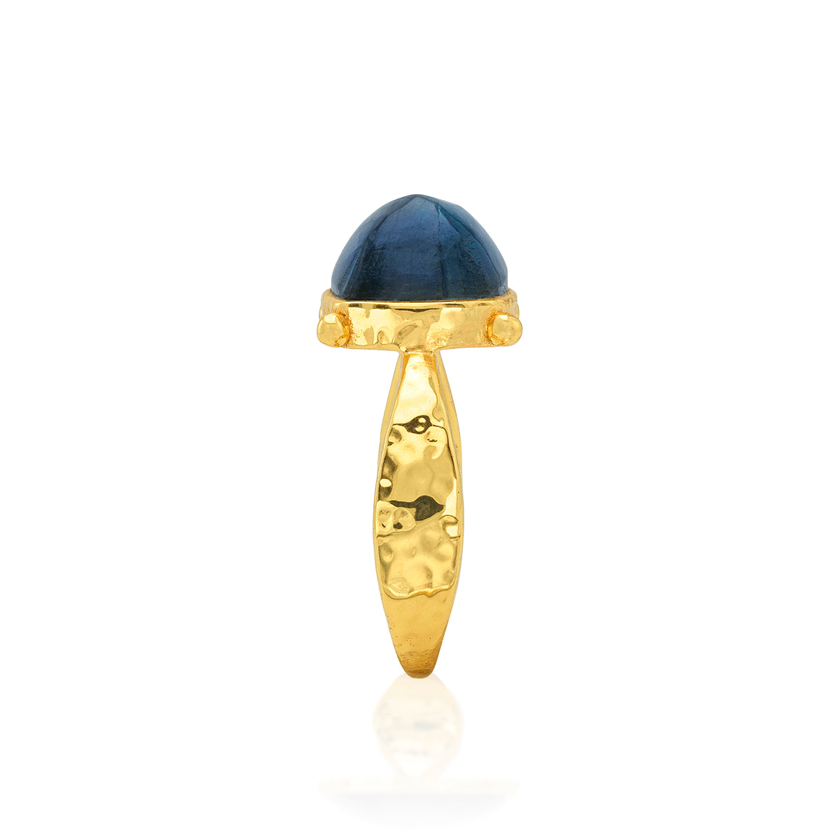 Size 8 Blue Labradorite & Gold Ring