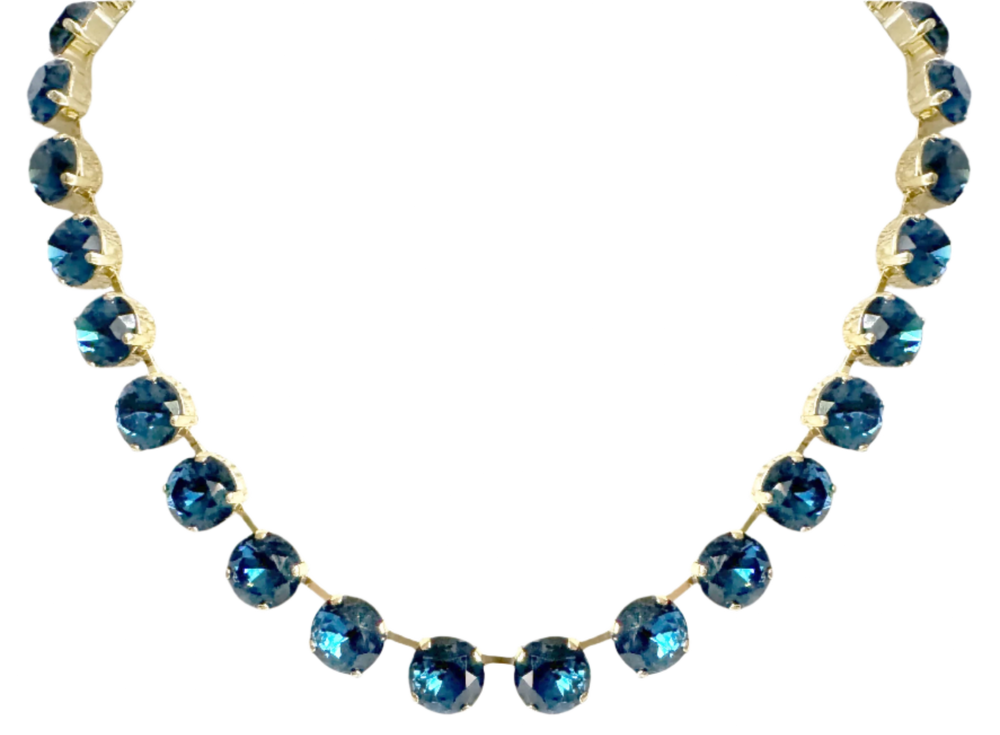 Blue Daphne Riviera Crystal Necklace
