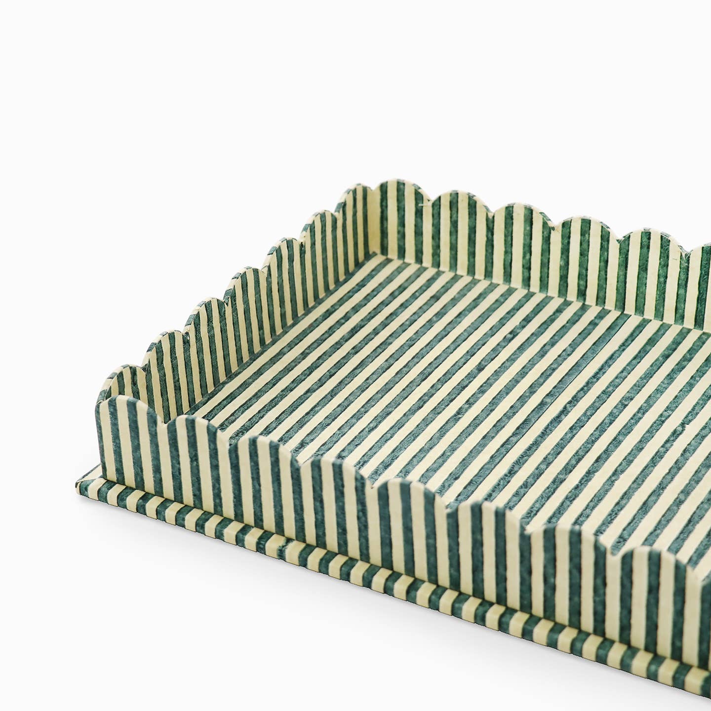Blue Striped Rectangular Tray Set