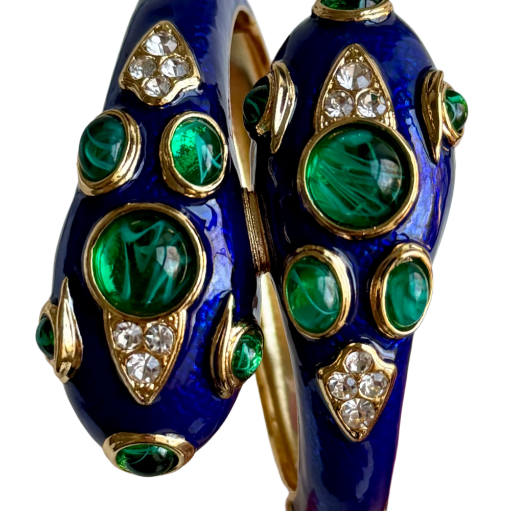 Blue Enamel Snake Bracelet