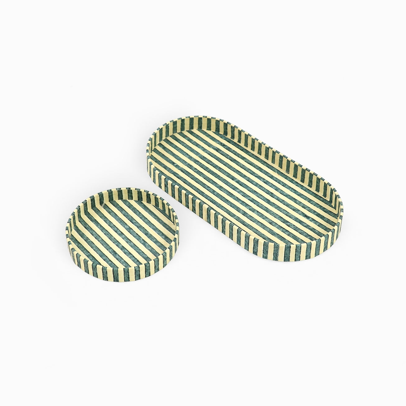 Blue Stripe Nesting Tray Set