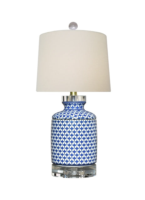 Blue & White Fish Scale Tissue Box Lamp