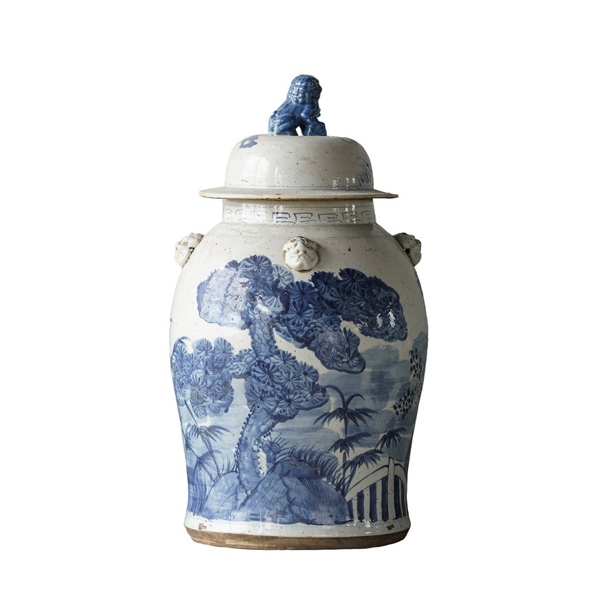 Blue with Tree Temple Jar