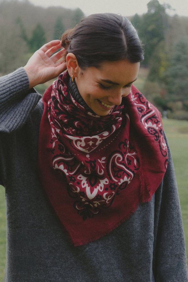 Bordeaux Bandana Scarf