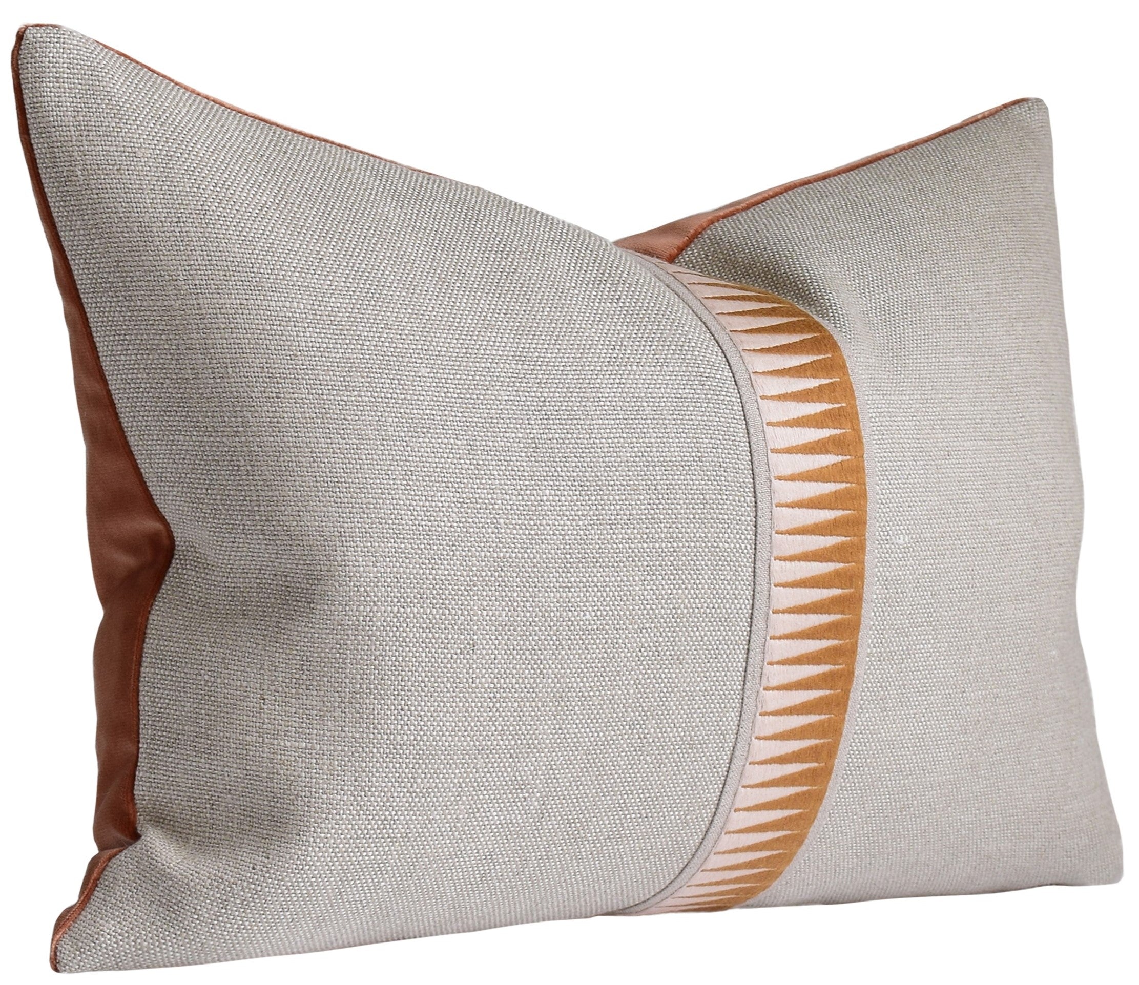 Linen Camel Geometric Pillow