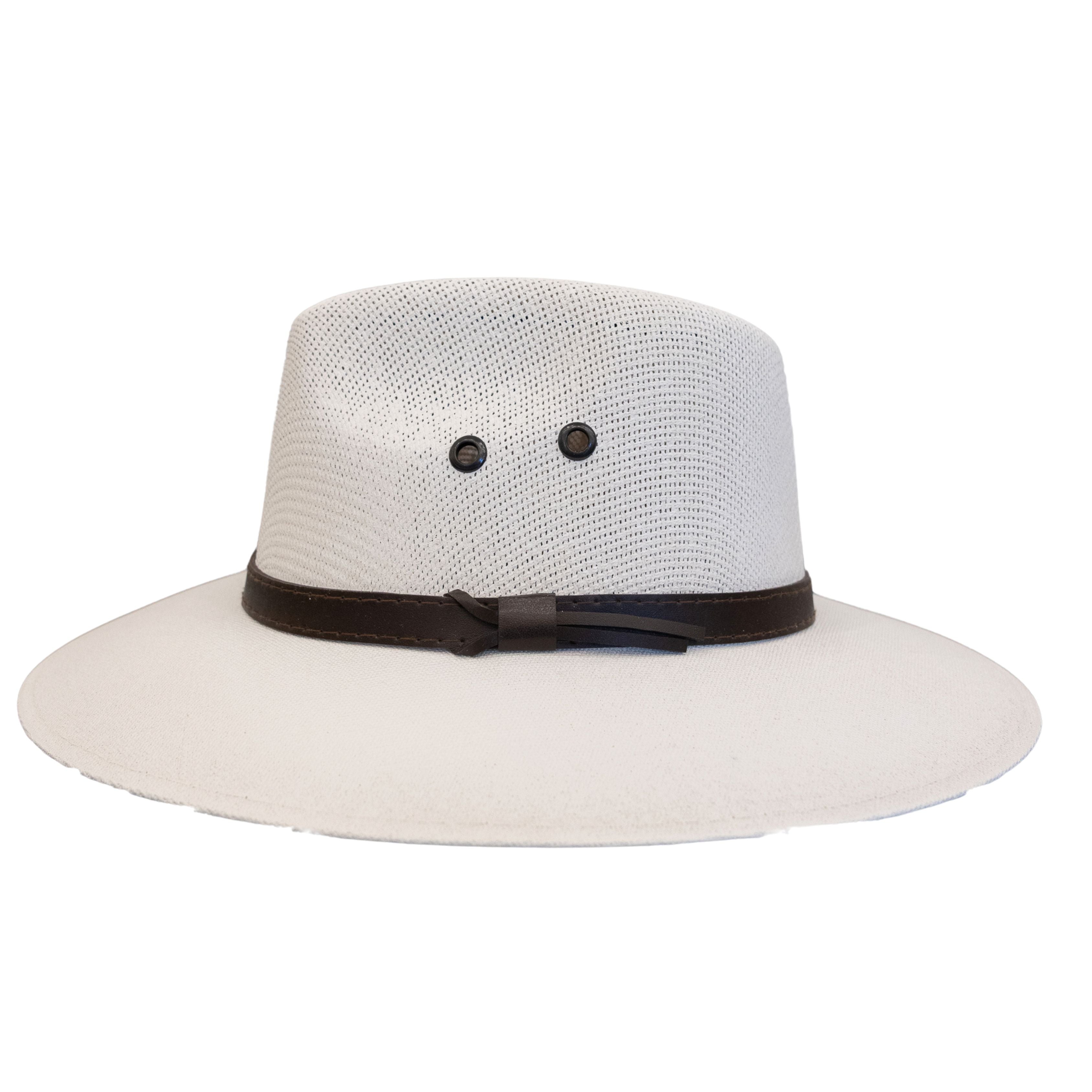 White Hat with Brown Band