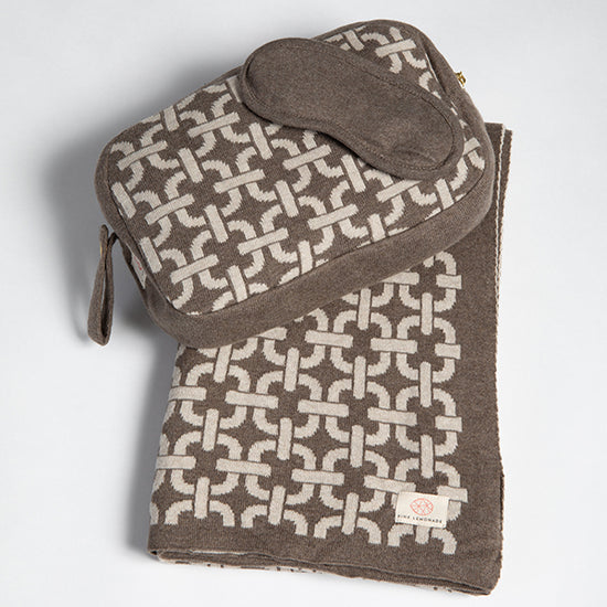 Brown Chains Travel Blanket & Eye Mask Set