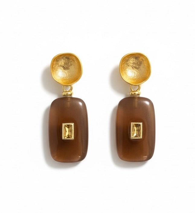 Brown Stone Earrings
