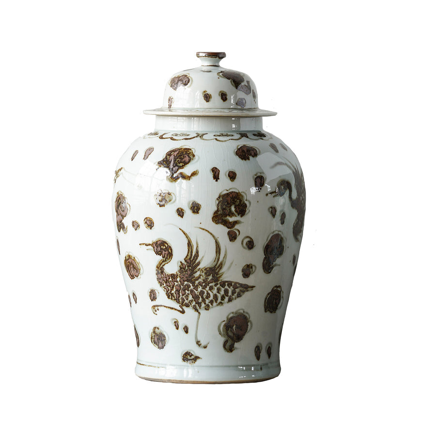 Brown Phoenix Temple Jar