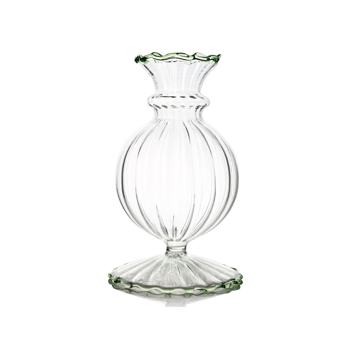 Bud Vase with Green Trim
