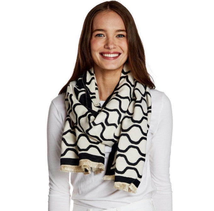 Black & White Patterned Scarf