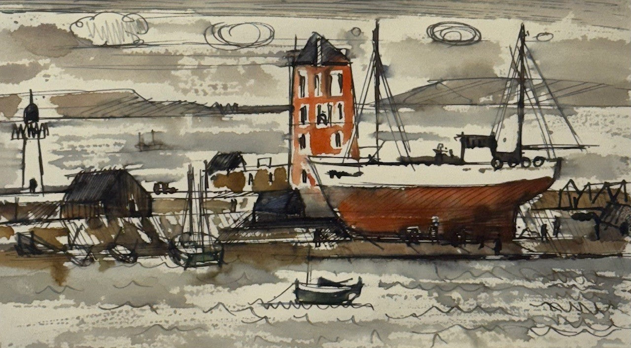 Heritage - Scene of Camaret, Brittany by Jacques Petit (6 x 8)