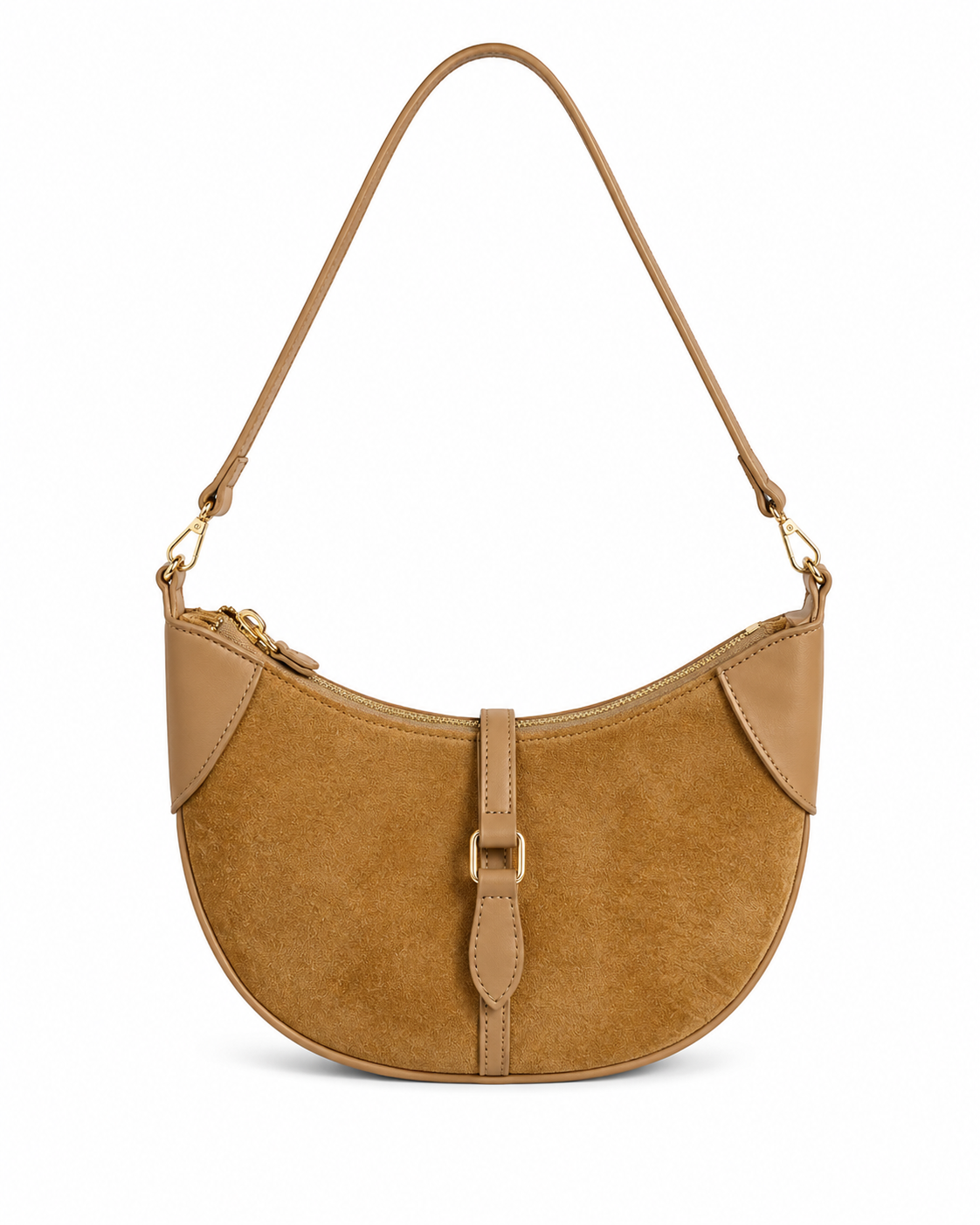 Camel Suede Chelsea Shoulder Bag