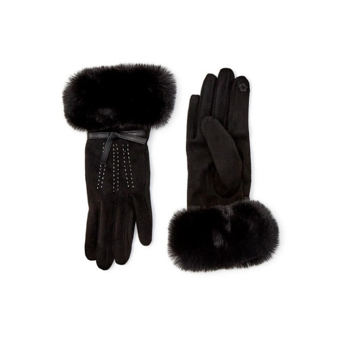 Black Faux Fur Cuff Gloves