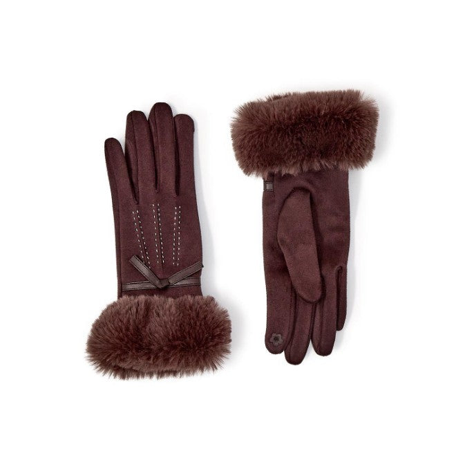 Chocolate Faux Fur Cuff Gloves