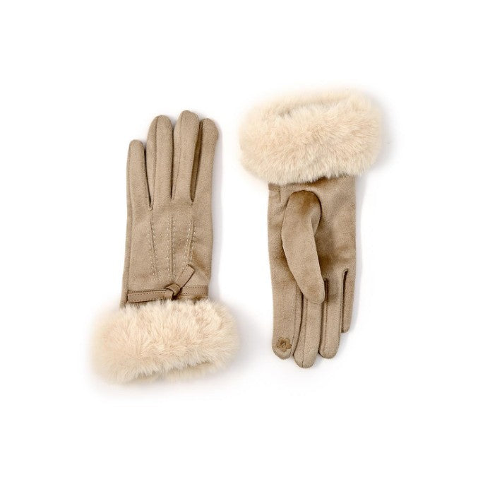 Winter White Faux Fur Cuff Gloves