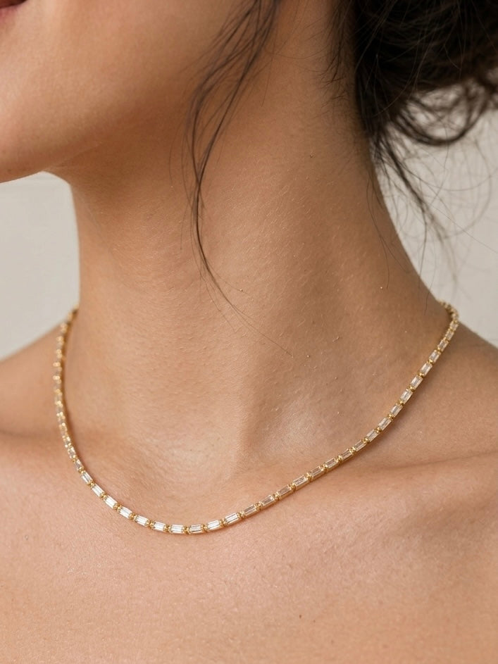 Gold Celine Eternity Necklace