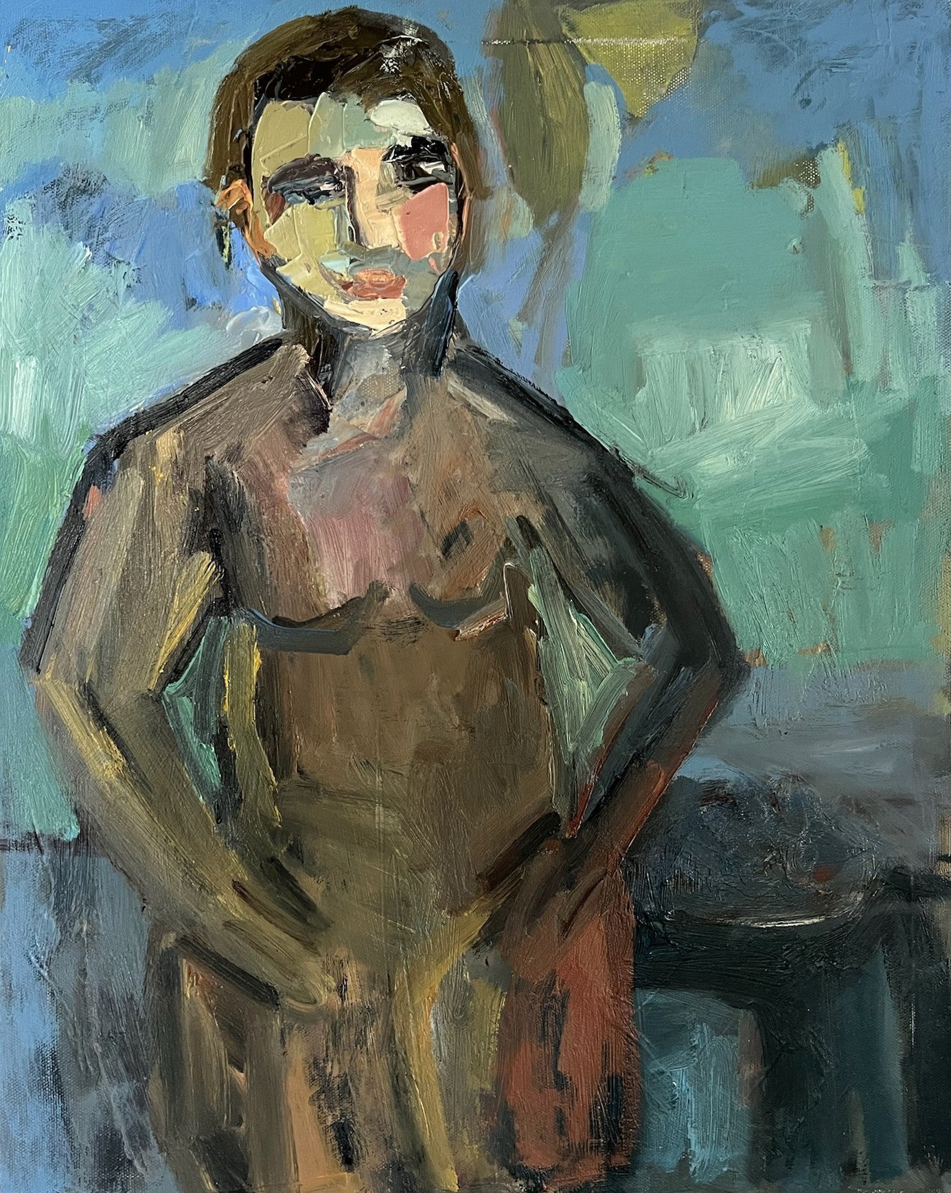 Anne Darby Parker - Transcription of Cezanne Bather I (20 x 16)