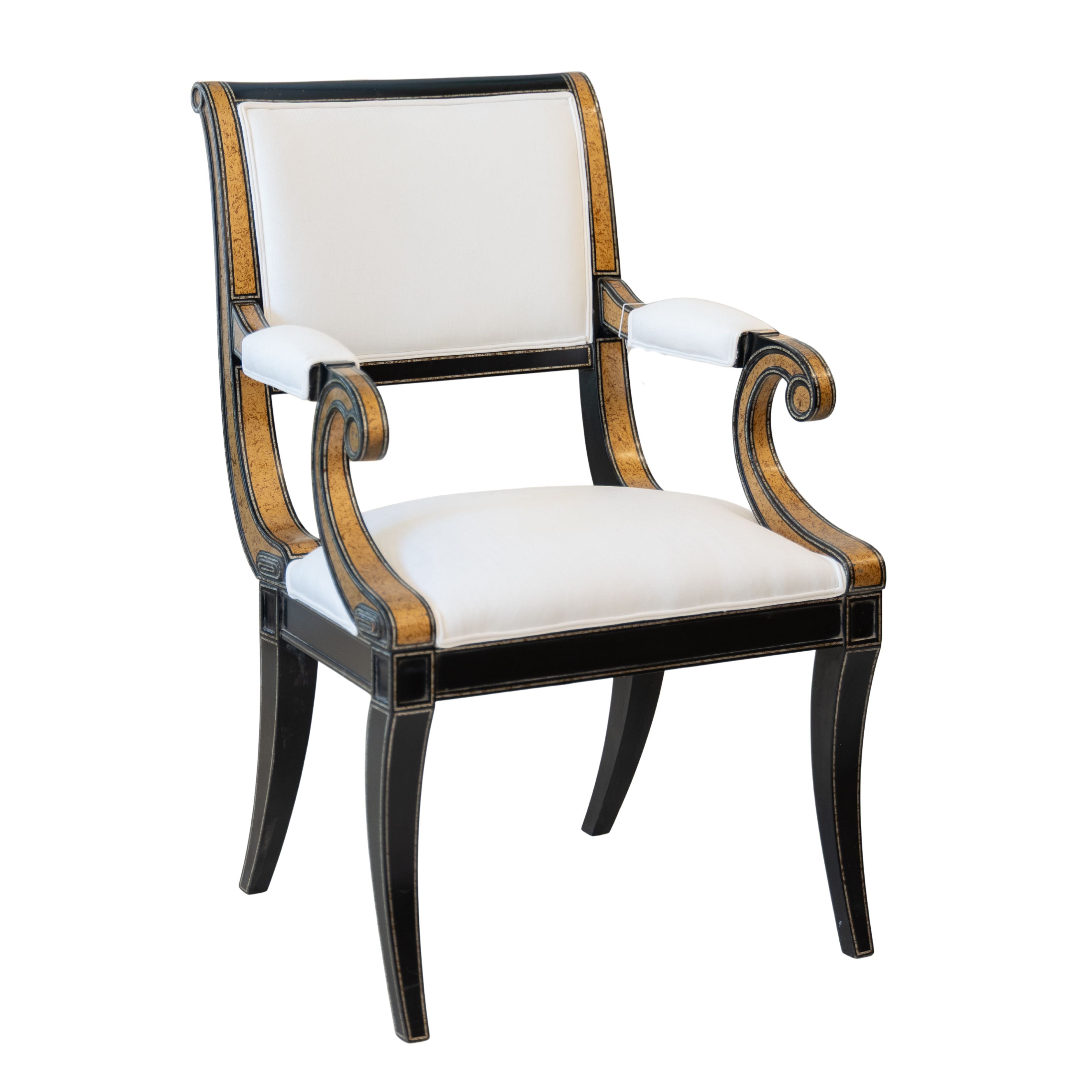 Pair of Pierre Lautier Armchairs w/ Creamy White Fabric