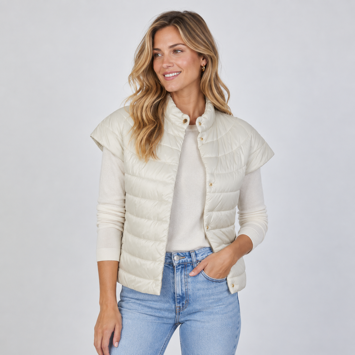 Champagne Cap Sleeve Vest