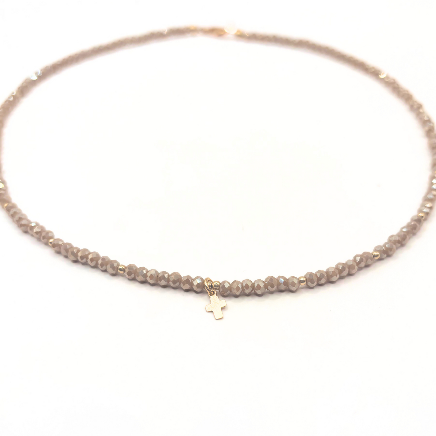 Champagne Little Luxe Cross Necklace