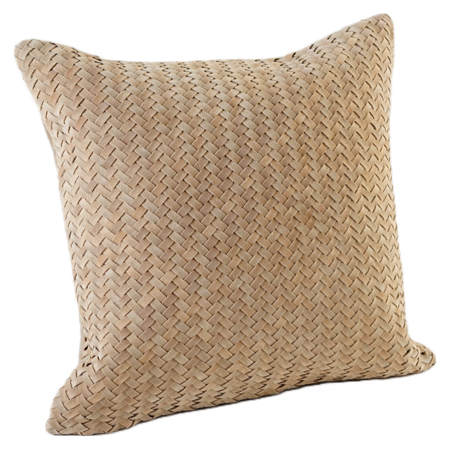 Khaki Pillow Chevron Suede 20x20