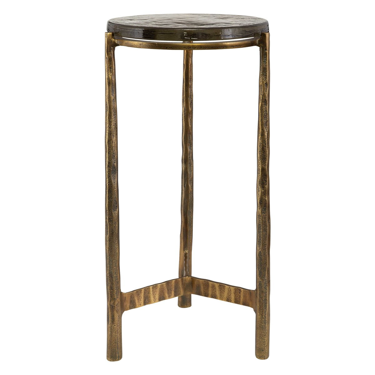 Chiseled Brass & Glass Top Table