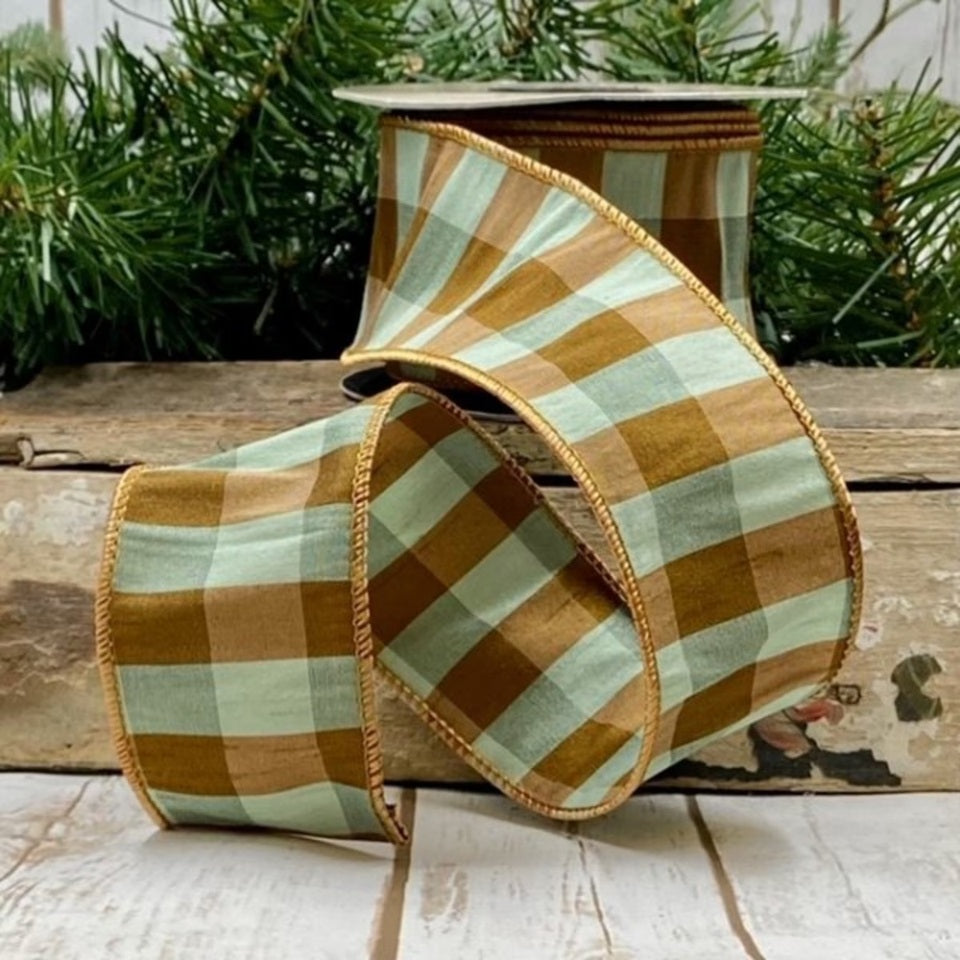 Cinnamon-Spruce Check 2.5" x 10yds