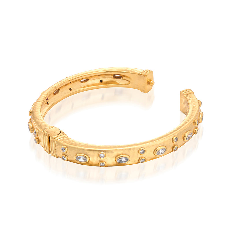 Clear CZ Maharani Hinged Bangle