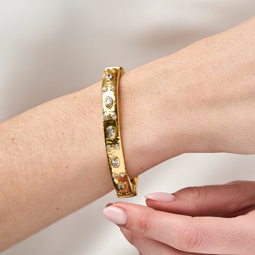 Clear CZ Maharani Hinged Bangle
