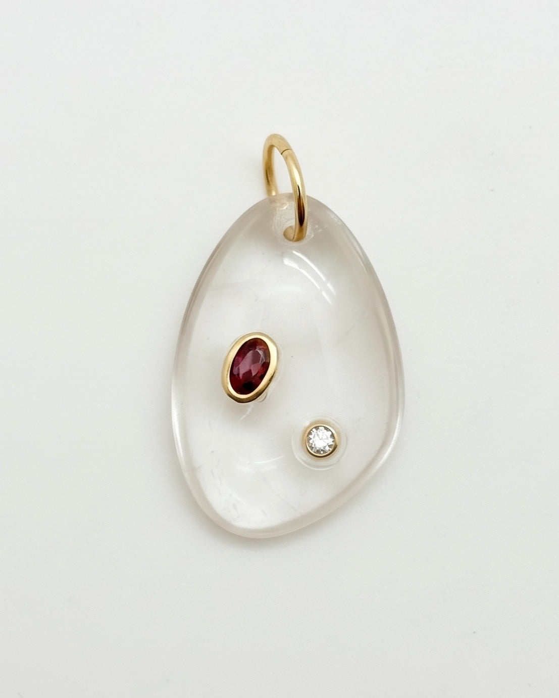 Clear Pendant with 2 Stones